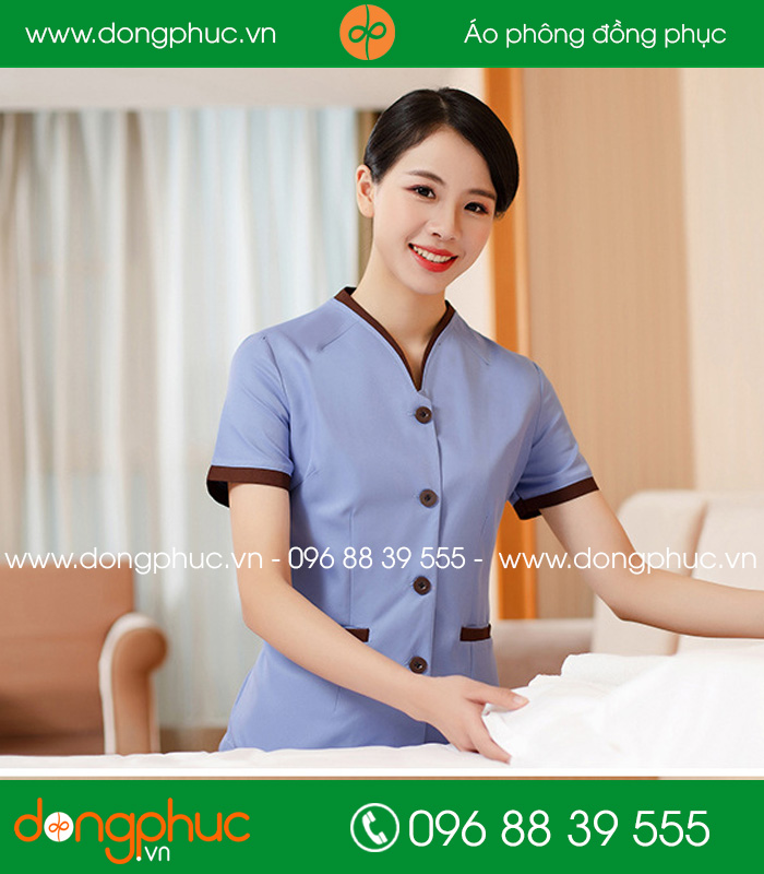 Đồng phục vệ sinh màu tím nhạt